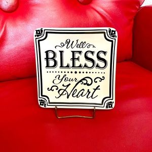 WELL BLESS YOUR HEART 6" SQUARE DECORATIVE PLATE